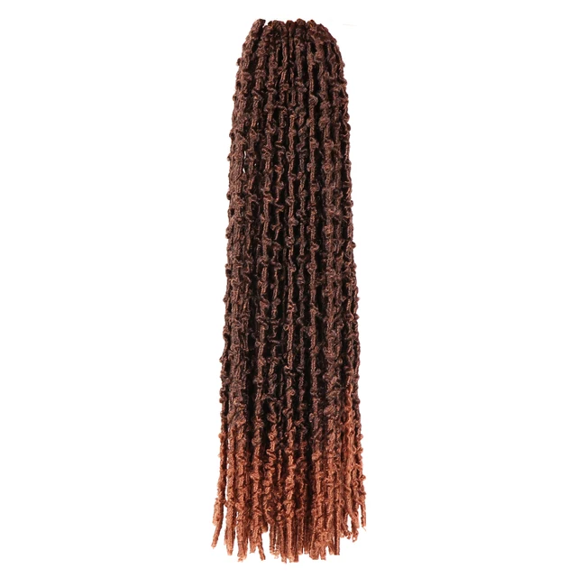 Dansama Synthetic 18inch Butterfly Locs Crochet Hair Soft Locs Crochet Braids Handmade Distressed Faux Locs Hair Extension T1B/30