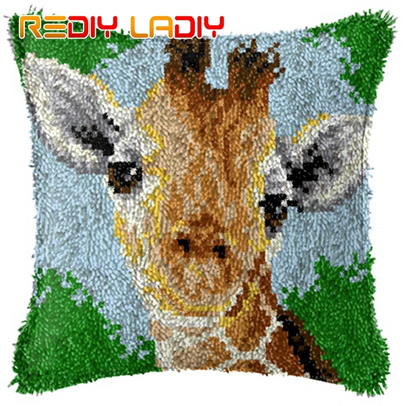 Latch Hook Kit Parrots Birds Cushion Cover Preprinted Canvas Diy Yarn