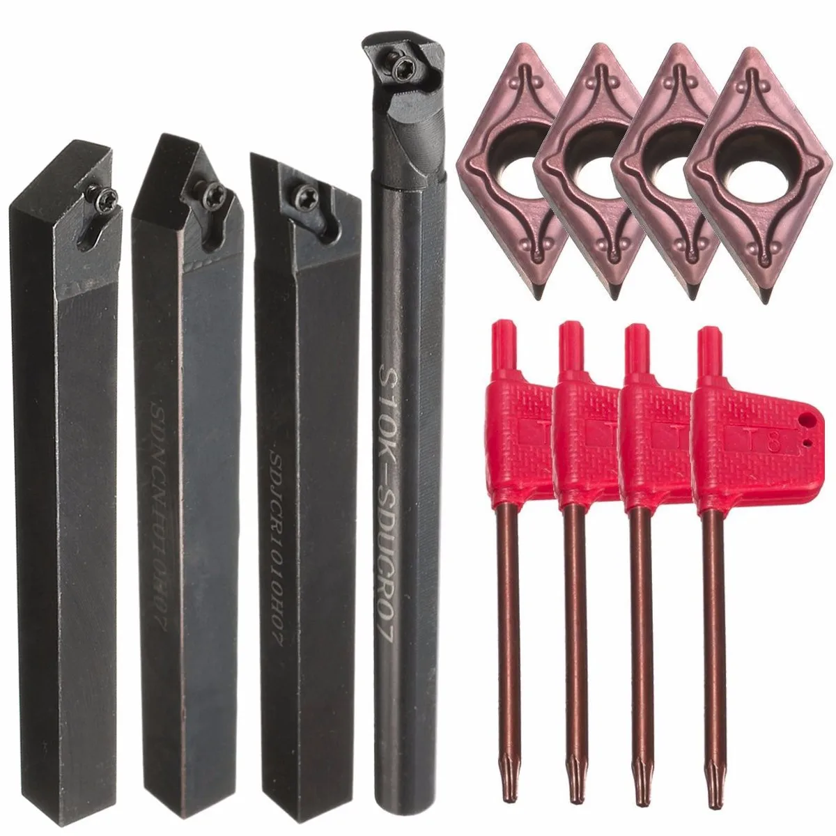 

CNC Knife Back S10K-SDUCR07 + sdjcr + sdjcl + SDNCN1010H07 4 PCs Blades And Wrench