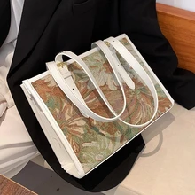 

Fashion Painting Flower Shoulder Bags Tote 2021 New Luxury Designer Brand Trends Women Large Capacity Handle Handbag Purse