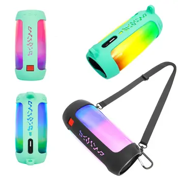 

Explosion-proof Bluetooth Speaker Case Silicone Cover with Carabiner Strap for -JBL Pulse 4 Wireless Bluetooth Speaker Bag