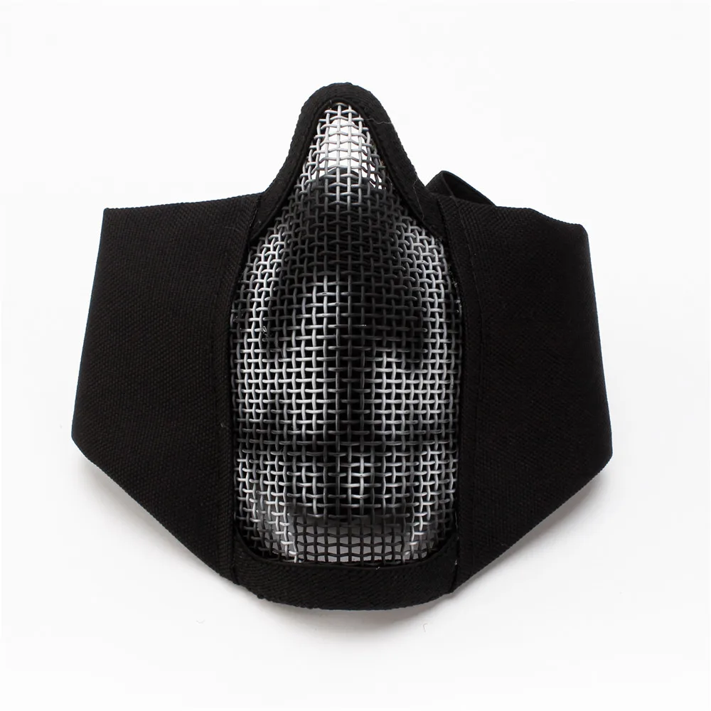 

ZL-V12 Half-face Mesh Mask Impact-resistance Protective Mask Ear Protection Carbon Steel Mesh for Outdoor CS Paintball