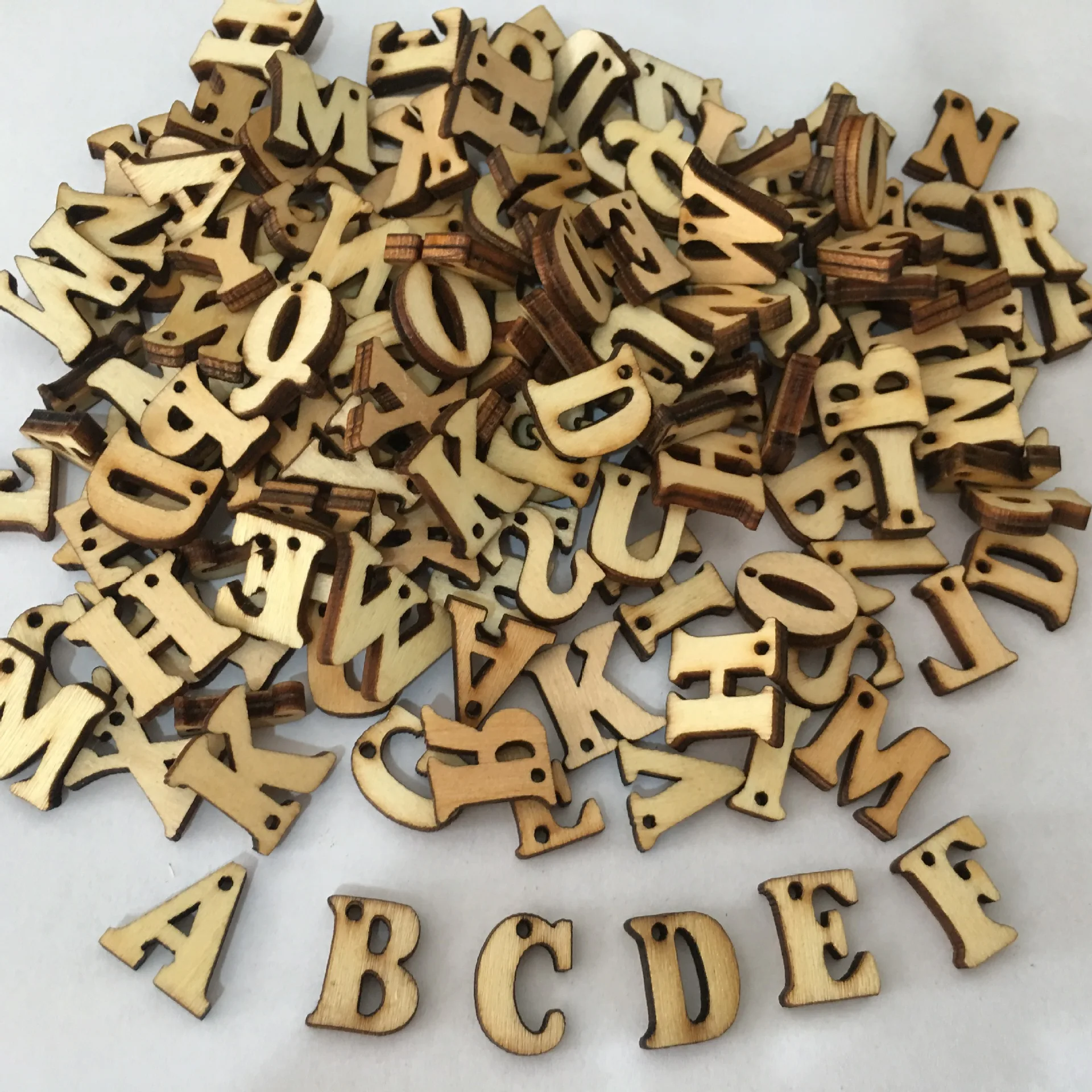 100pcs 20mm Small Wooden Letters for Crafts, DIY Wooden Alphabet