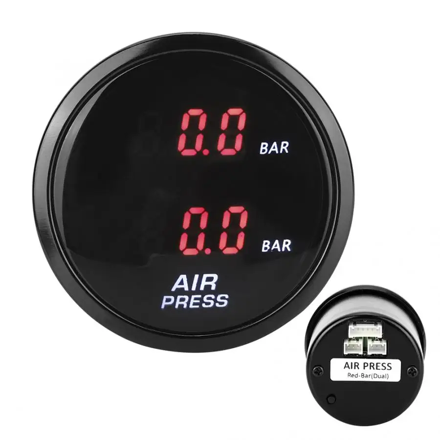 

Air Pressure Gauge 2inch Car Bar Boost Gauge Meter LED Red Digital Display Air Pressure Sensor Kit Digital Gauge