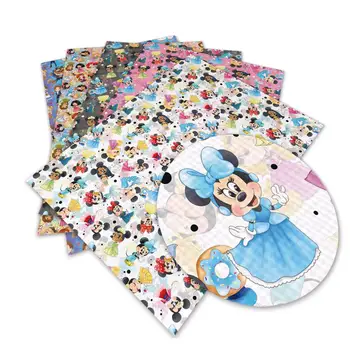 

30cm*136cm Snythetic Leather Sheets Printed vinyl Fabric for DIY Hair Bow Material L1826