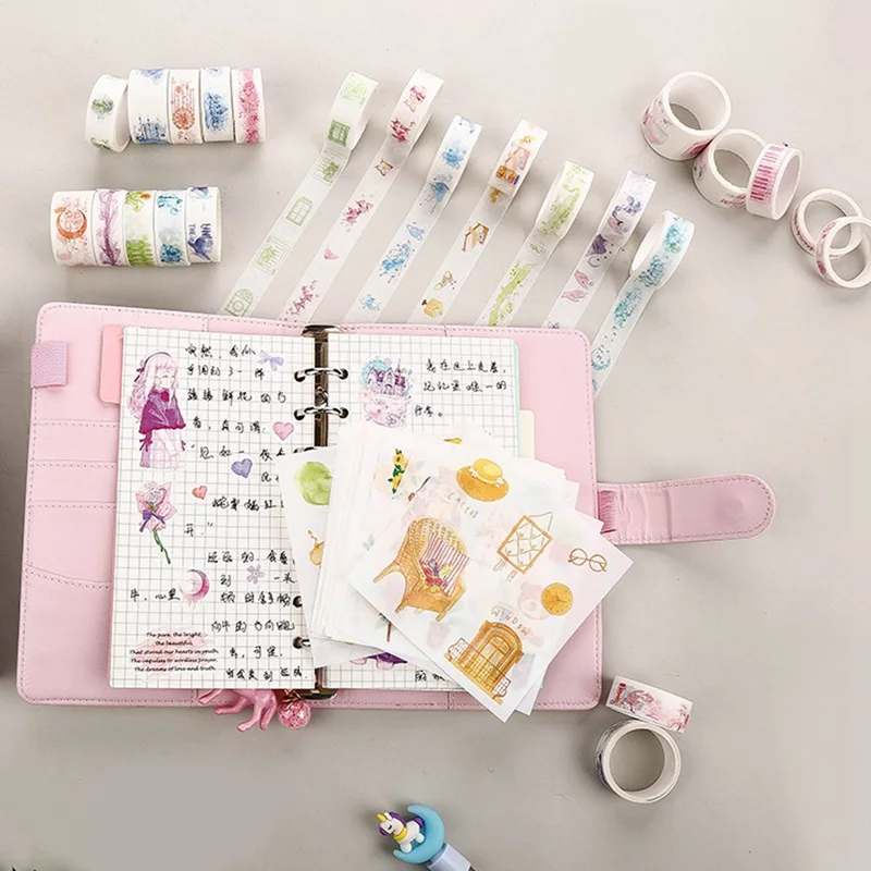 6 шт./компл., принт с героями мультфильмов Kawaii, Малярный набор декоративного скотча Васи Милая декоративная клейкая лента DIY Скрапбукинг Стикеры этикетка канцелярские