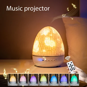 

3 in 1 Egg Shape Music Player Projection Night Light Rotatable Dimmable Nursery Night Lamp Children Gifts