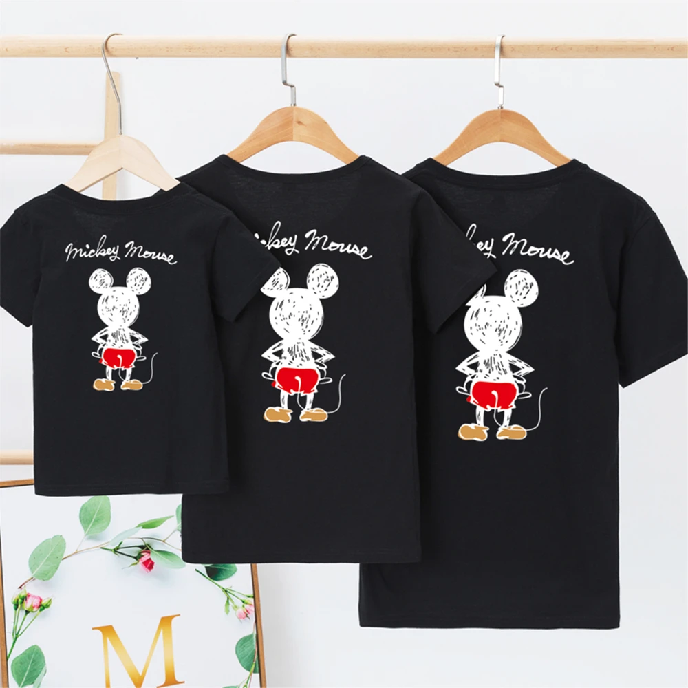 Новая одежда Disney летние детские топы с коротким рукавом черная футболка для