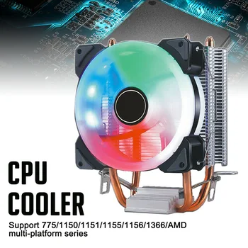 

Copper Tube CPU Radiator Ultra Quiet Multicolored Light Single 3-line 9CM Fan DJA99