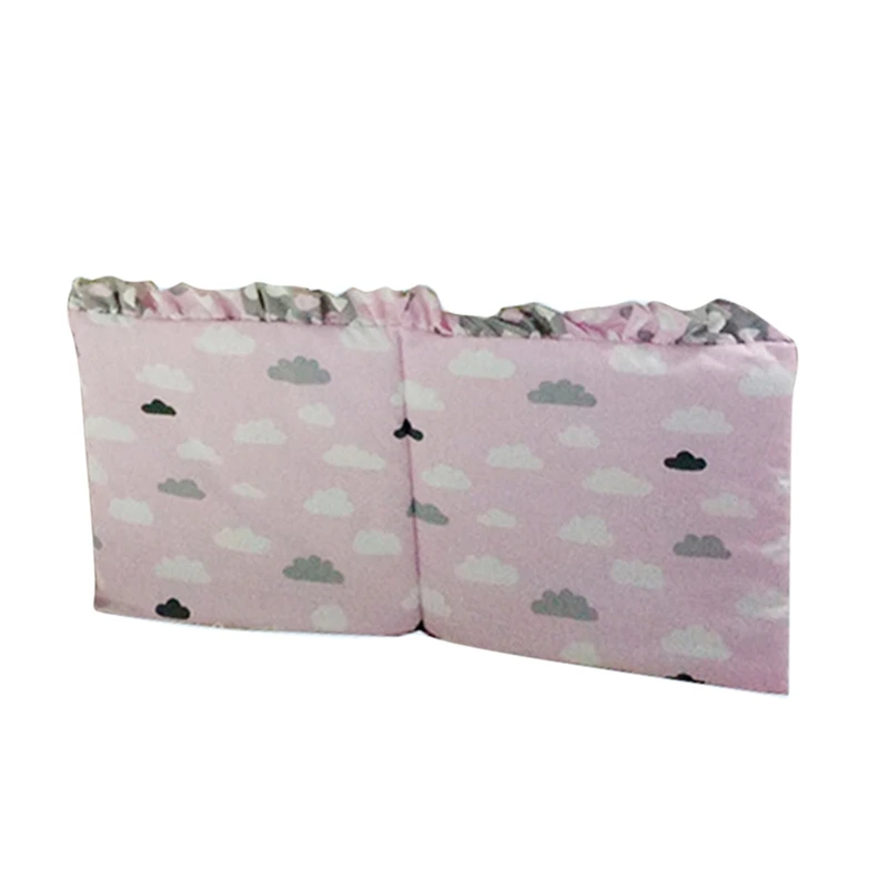 1 шт. Детские бамперы с принтом, хлопковые бамперы для новорожденных, защита для детской кровати, подушки на кровать, украшение для детской комнаты, Комплект детских постельных принадлежностей - Цвет: Pink Cloud