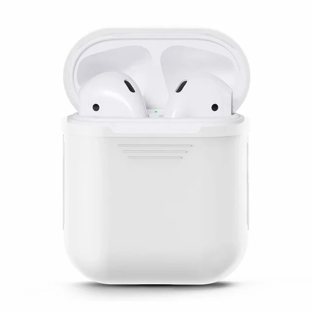 Белый Силиконовый чехол для Apple гарнитура для airpods зарядное устройство мягкий чехол Сумки для IPhone Air Pods наушники кабель протектор держатель коробка - Цвет: Белый
