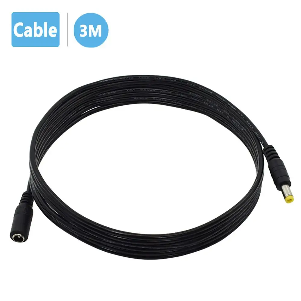 Cable de extensión de alimentación estándar DC12V de BESDER, enchufe de 3 metros / 10 pies, cable de extensión de enchufe macho de 5,5 mm x 2,1 mm para cámara CCTV de 12 V