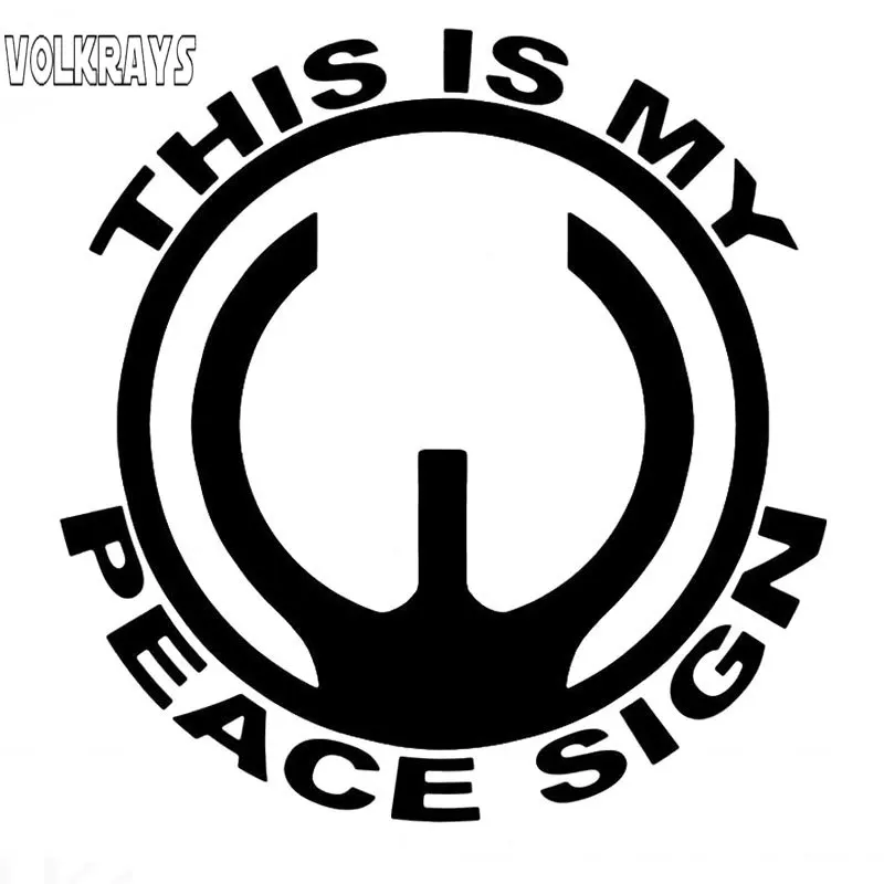 Забавная Автомобильная наклейка Volkrays железный прицел знак мира пистолеты