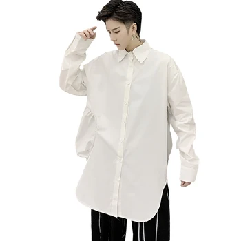 

Men Fashion Show Casual Loose Long Sleeve Shirt Male Women Streetwear Japan Karajuku Shirt