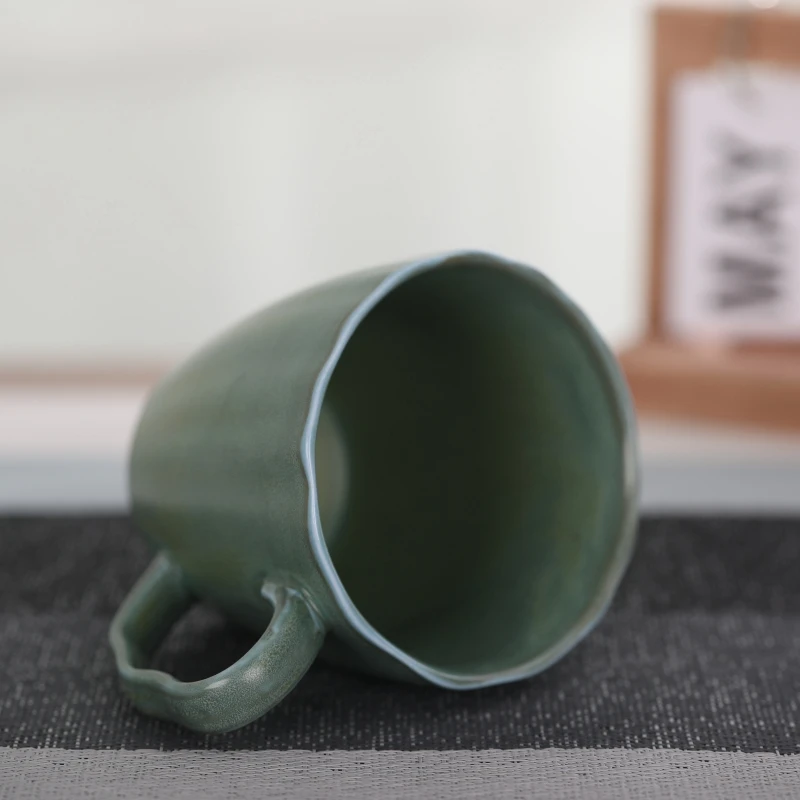 Matte Glazed Ceramic Coffee Cup Modern Pentagon Design Breakfast Milk Cup