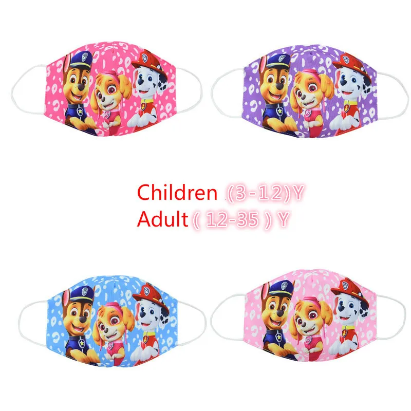 3-35 años de patrulla pata ciclismo Anti-polvo algodón Mascarilla de protección Facial a prueba de polvo boca cara máscara adulto Unisex chico máscaras