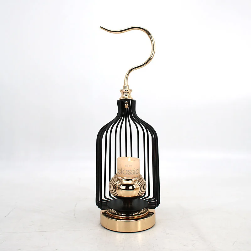 Free shipping New Nordic Bird Cage Metal Light Candle Holder Candlestick Table Lamp Indoor Decor
