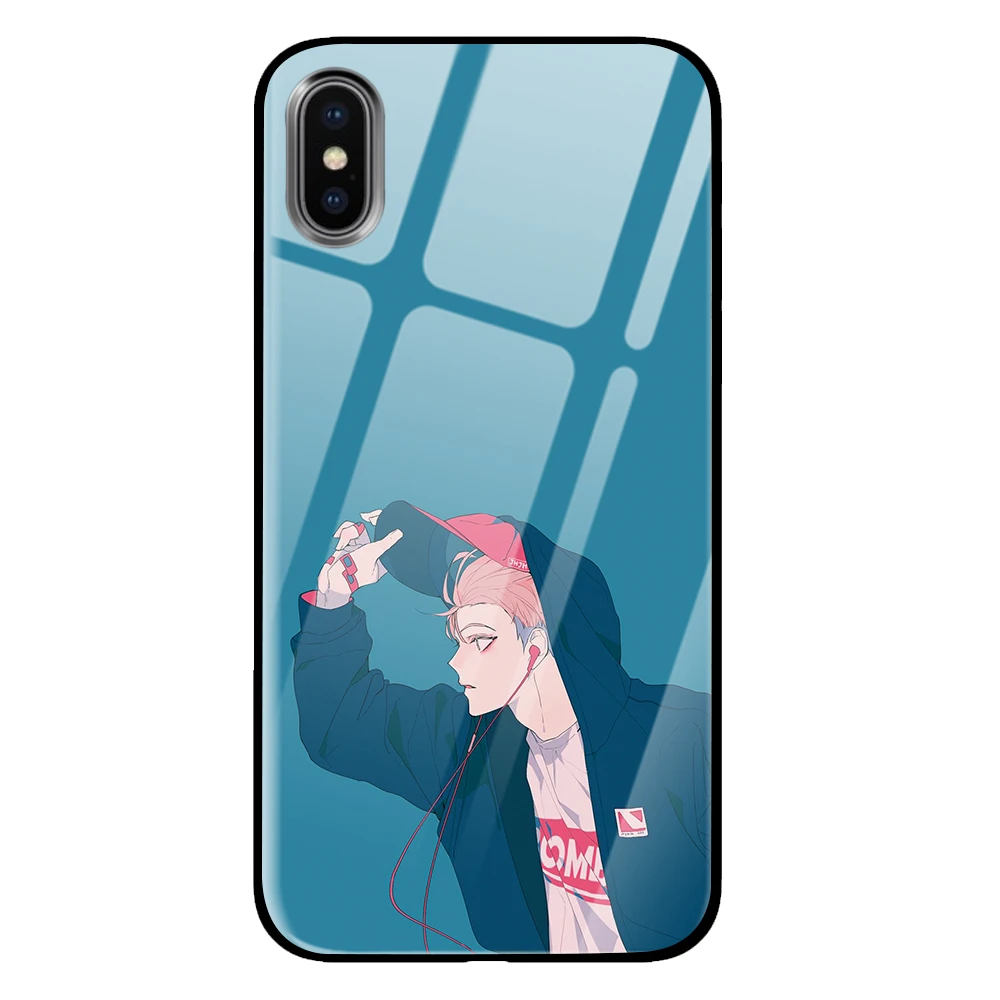 Красивые аниме закаленное стекло Роскошные Чехлы для samsung Galaxy S10 S8 S9 Plus Note 8 9 - Цвет: 2