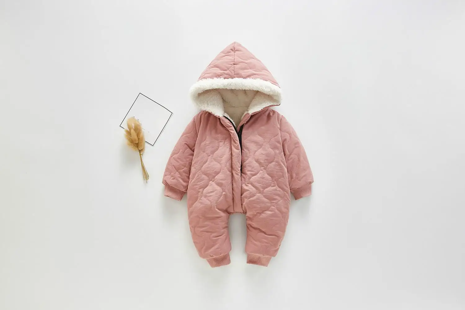 Новинка года; зимняя одежда для новорожденных; Новинка; Детский комбинезон с хлопковой подкладкой для мальчиков и девочек; комбинезон для маленьких девочек - Цвет: Розовый