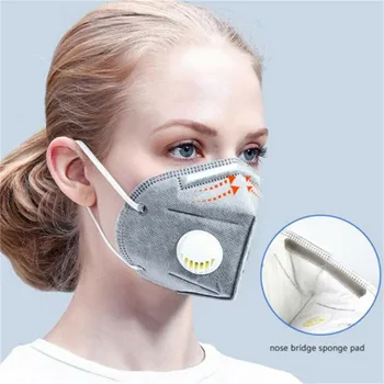 

Dust Masks KN95 Reusable Mask Valved Face Mask N95 Protection Face Mask Mouth Cover Filter