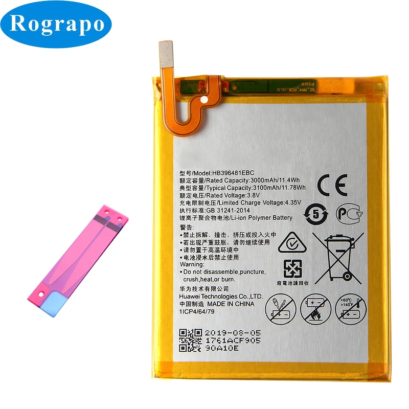 Мобильный телефон с аккумулятором 3100 мАч HB396481EBC для Huawei GR5 2016 г. L22 L23 L03 L05/ G7 Plus / G8 G8X