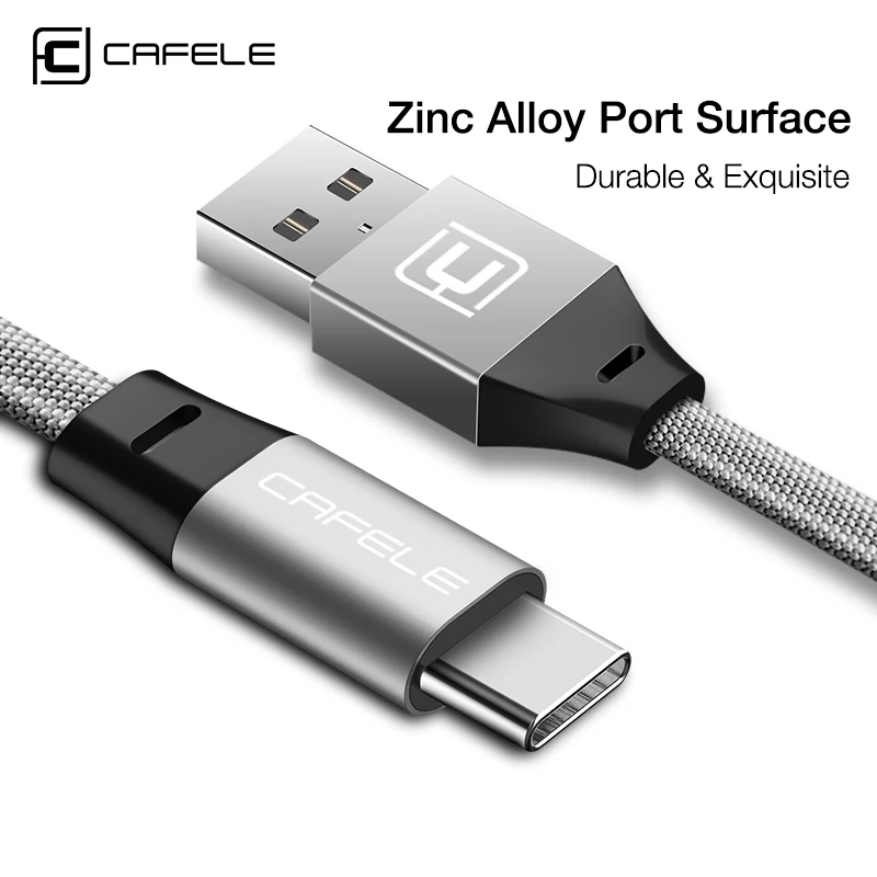 

Cafele USB Type C Cable for Xiaomi Samsung Huawei USB Cable Fast Charger 8 Pin Alloy Connector for USB Type-C Data Cable