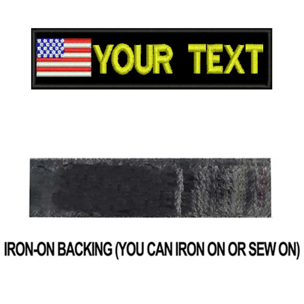 yellow iron on Пользовательские флаг США армии военные имя патчи персонализированные железные на крючок подложки - Цвет: yellow iron on