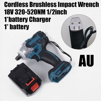 

350NM Torque Impact Wrench Brushless Cordless 1/2 Inch With Charger & Battery