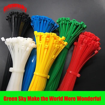 

100Pcs/Lot 5*300mm 12inch Red Yellow Blue Green Nylon Self-locking Color Cable Zip Ties