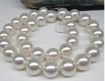 

HUGE 18"11-12MM NATURAL SOUTH SEA GENUINE WHITE PERFECT PEARL NECKLACE 566AAA