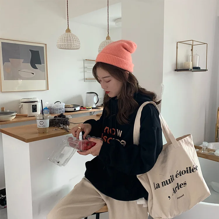 Streetwear Print Hoodies Sweatshirts Women Casual Cotton Blend Japanese Style New Stylish Women Winter Jacket Slim Hooded