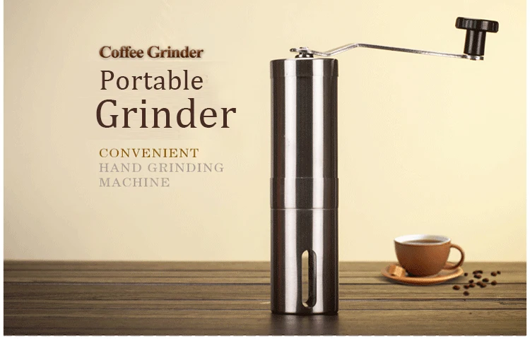 Моющаяся портативная кофемолка мини из нержавеющей стали ручной работы кофейные зерновые заусенцы мельница кухонный инструмент Крокус измельчители