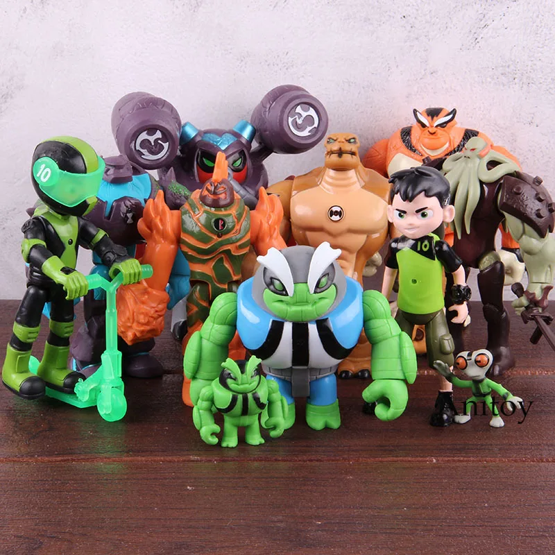 

Ben 10 Ben Tennyson Grey Matter Heatblast Humongousaur Rath Vilgax with Light Anime Ben 10 Action Figure Kids Toys 11pcs/set