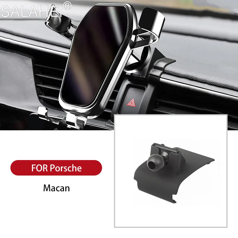 

Phone Holder For Porsche Macan Air Vent Mount Clip 360 Degree Rotation Navigation Interior Dashboard Stand Bracket Accessory