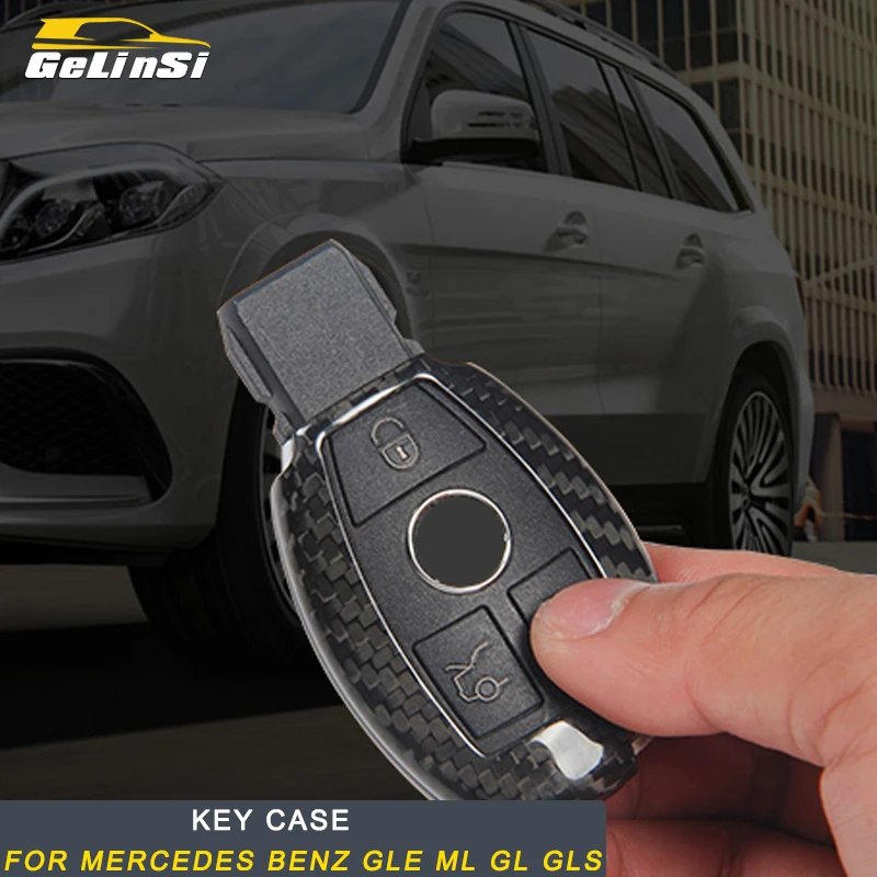 Gelinsi для Mercedes Benz GLE ML GL GLS чехол для ключа автомобиля, защитная крышка из углеродного волокна, высокое качество