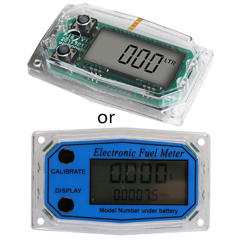 587C Turbine Flow Meter Digital Oil Fuel Flow Meter Mini Pump Fuel Diesel Counter Display Chip