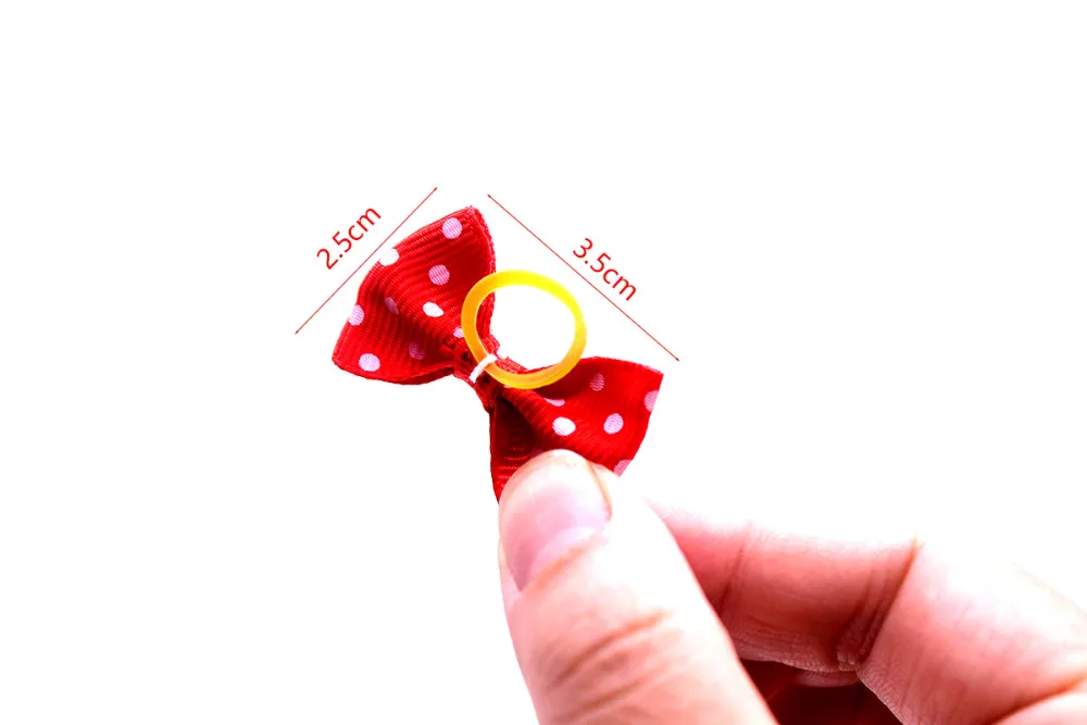 100 шт. волосы для собак лук резиновые ленты смешанный узор бант щенок собака кошка