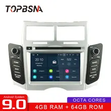 TOPBSNA Android 9,0 автомобильный dvd-плеер для Toyota Yaris 2005-2011 2 Din автомагнитола gps навигация Мультимедиа Стерео Wi-Fi RDS головное устройство