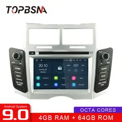 TOPBSNA Android 9,0 автомобильный dvd-плеер для Toyota Yaris 2005-2011 2 Din Автомобильный Радио gps навигация Мультимедиа Стерео wifi RDS головное устройство