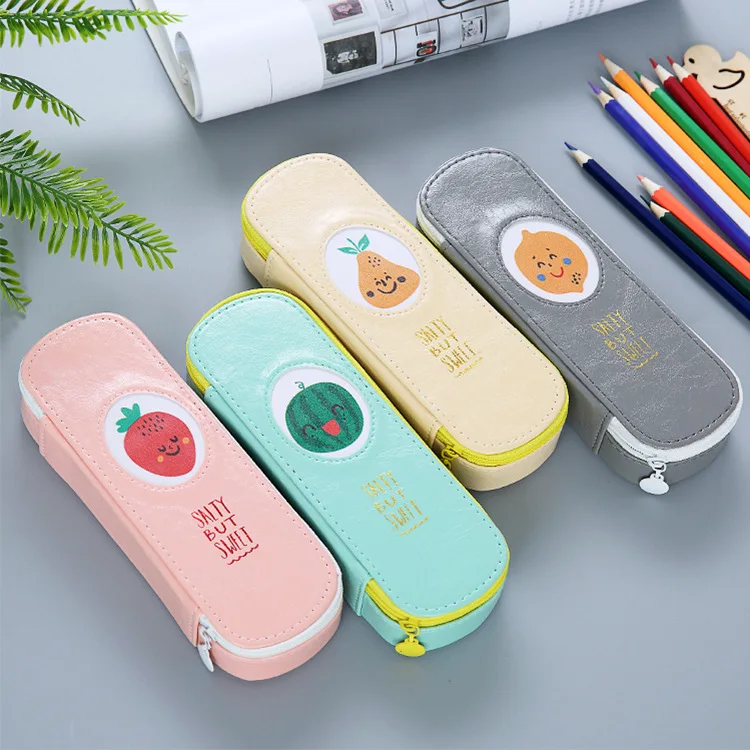 

Golden bean Simple candy color large capacity fruit glue pen box multi-functional penbag Office supplies for students stationery