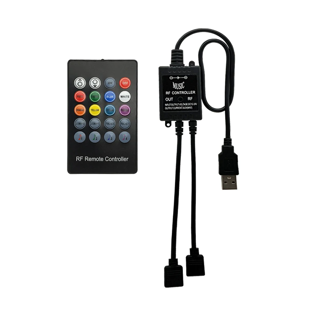 20 ключей USB музыкальный контроллер RF RGB черный звуковой сенсор пульт дистанционного управления для светодиодной ленты светодиодный контроллер - Цвет: 2 pin