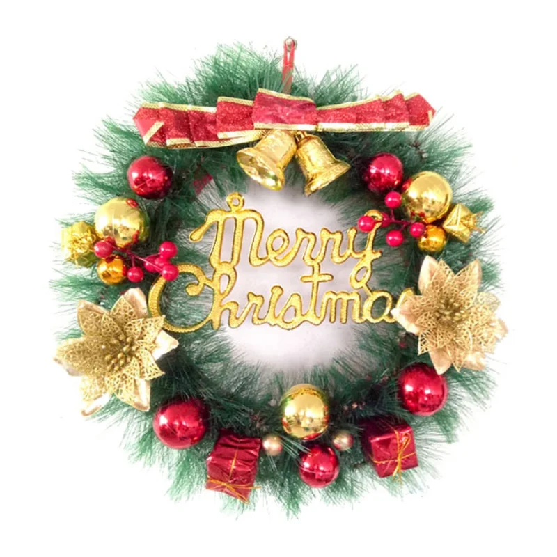New Year's Garland Christmas Wreath Pendant Shopping Mall Christmas Tree Door Decoration Advent Wreath Guirnalda Navidad - Цвет: A