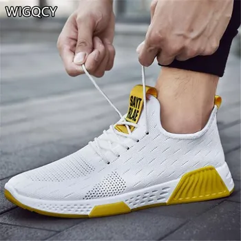 

WIGQCY 2020 new spring and summer autumn flying weaving casual men's shoes Korean fashion lightweight comfortable shoes A55