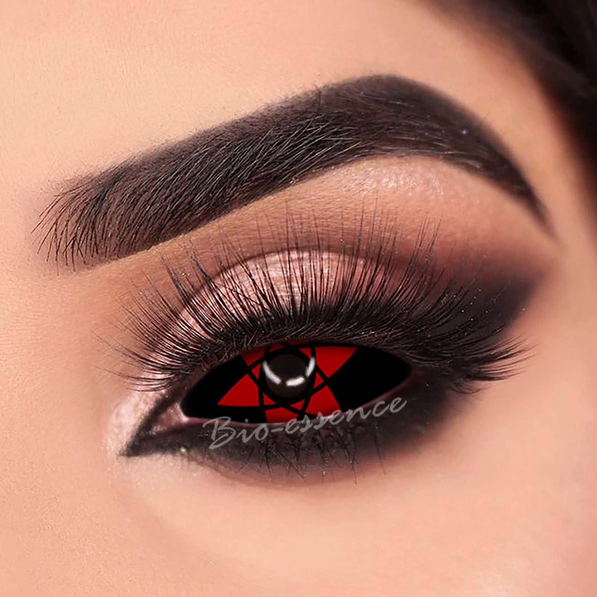 Bioessence 1 Pair 22MM Halloween Sclera Contact Lens For Cosplay Itachi Sasuke Sharingan Lenses