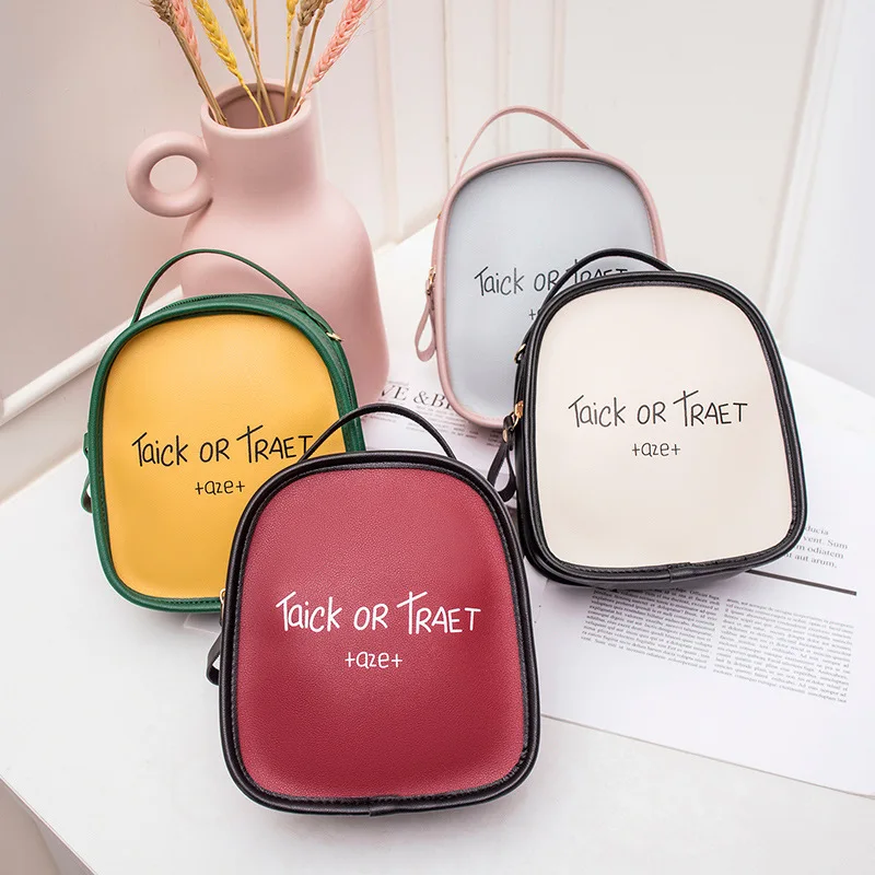 

Mini Backpack Women's 2020 New Style Summer Korean-style Contrast Color Versatile Lettered Backpack Multi-Purpose Travel Bag Obl