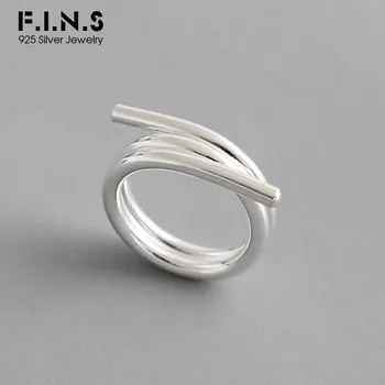 

F.I.N.S Korean S990 Sterling Silver Rings for Women Simple Multi-layer Winding Ring Minimalist Jewelry Female Costume