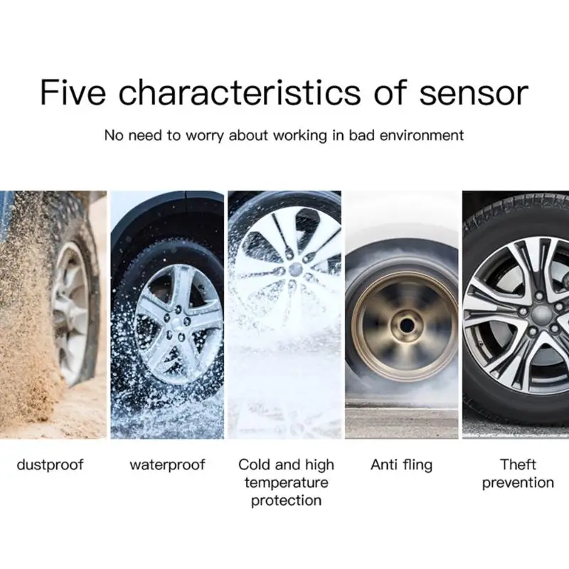 Солнечная зарядка для мотоциклов TPMS Беспроводная система контроля температуры в шинах IP65 Водонепроницаемый с 2 датчиками