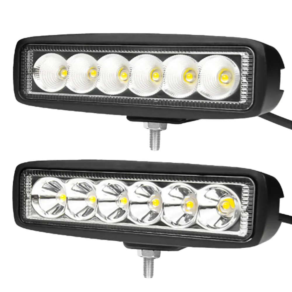 

2pcs 12V/24V 18W White Car Auto Truck 8W LED Work Light Offroad Spot Light Bar ATV 4WD LED running Headlights