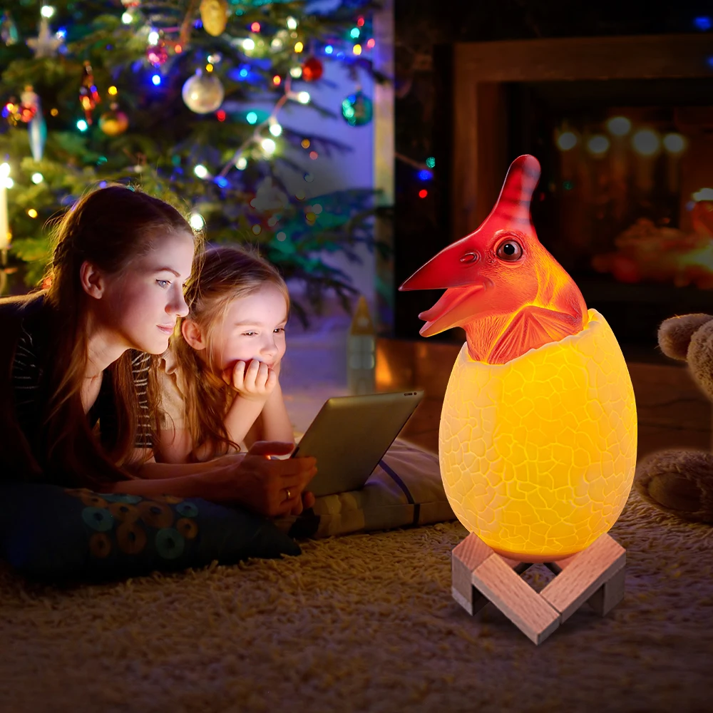 

16 Color Pterosaur light pat the Night Light Dinosaur Egg Remote Control Lighting Bedside Lamp dinosaur party Toy Rechargeable