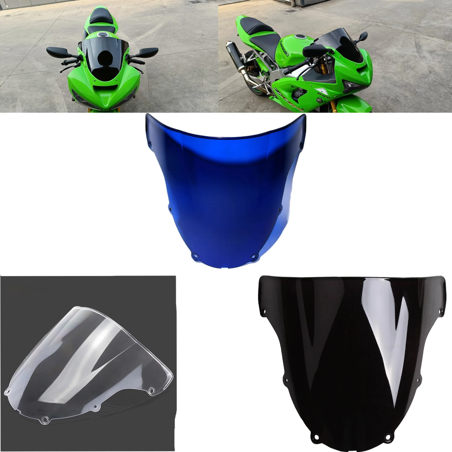 Motorcycle Windshield Deflector Protector for Kawasaki Ninja ZX6R 636 2003 2004